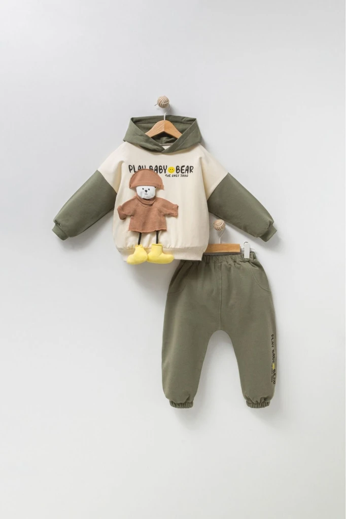 Bebek Oyuncaklı 2'li Eşofman Takımı - HAKİ