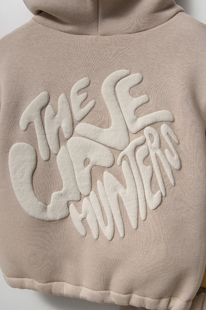 Sırt Baskılı Unisex Çocuk Sweat Eşofman Takımı 8175 - BEJ