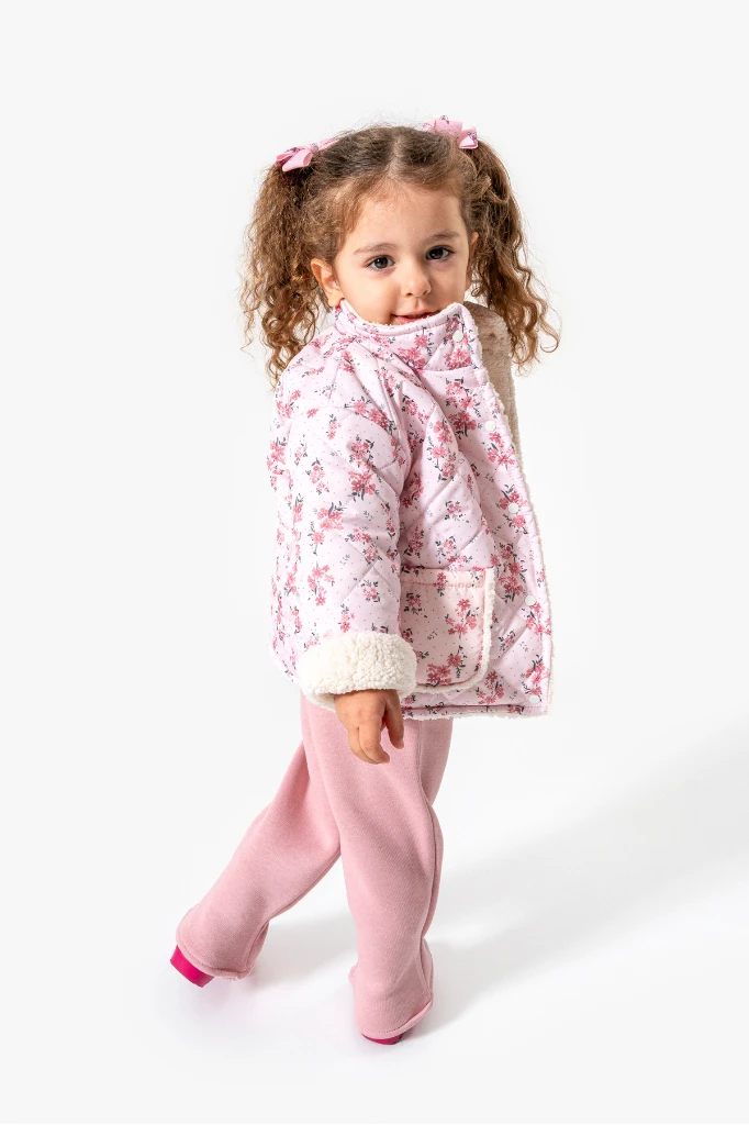 Çiçek Desenli 3’lü Bebek Takım 8170 - PEMBE