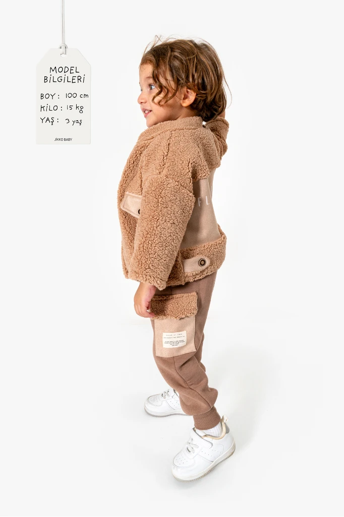 Peluş Mont 3'lü Bebek Takımı 8067 - VİZON