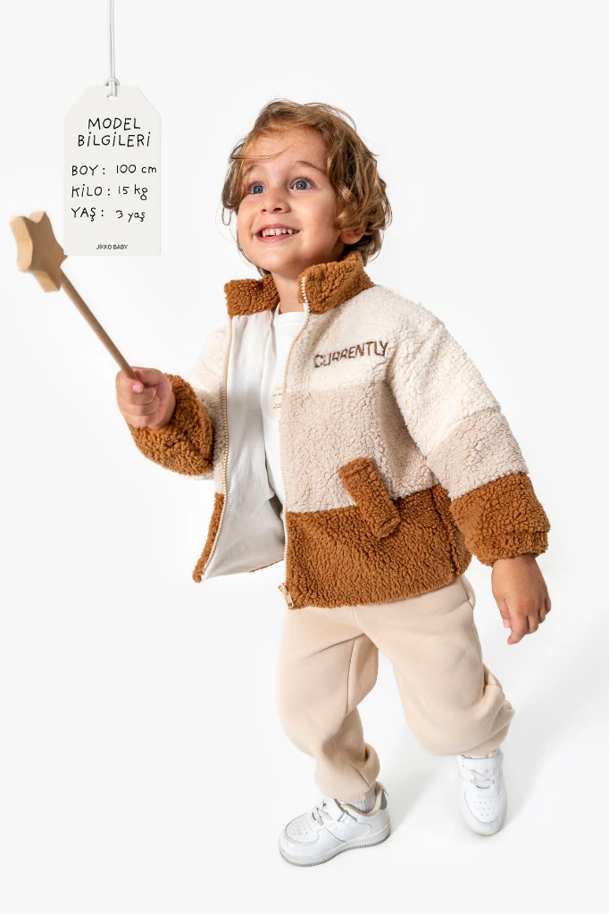 Welsoft Ceketli 3'lü Erkek Bebek Takım 8168 - KAHVERENGİ