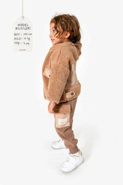 Peluş Mont 3'lü Bebek Takımı 8067 - VİZON