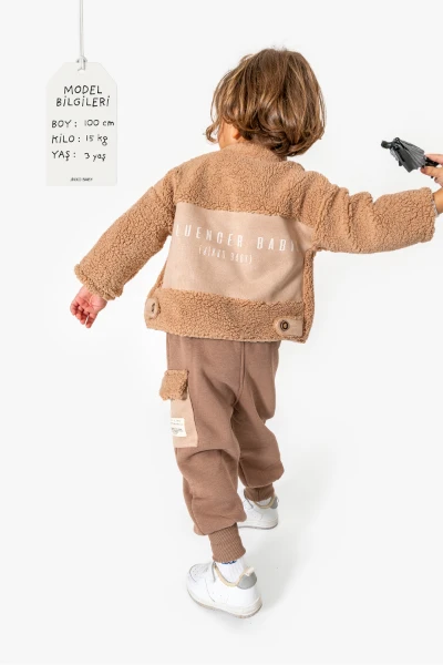 Peluş Mont 3'lü Bebek Takımı 8067 - VİZON