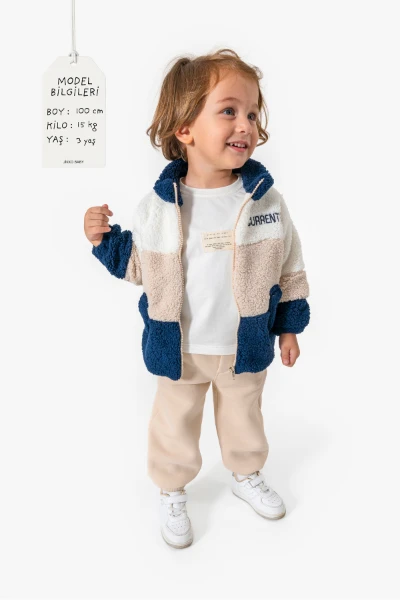 Welsoft Ceketli 3'lü Erkek Bebek Takım 8168 - LACİVERT