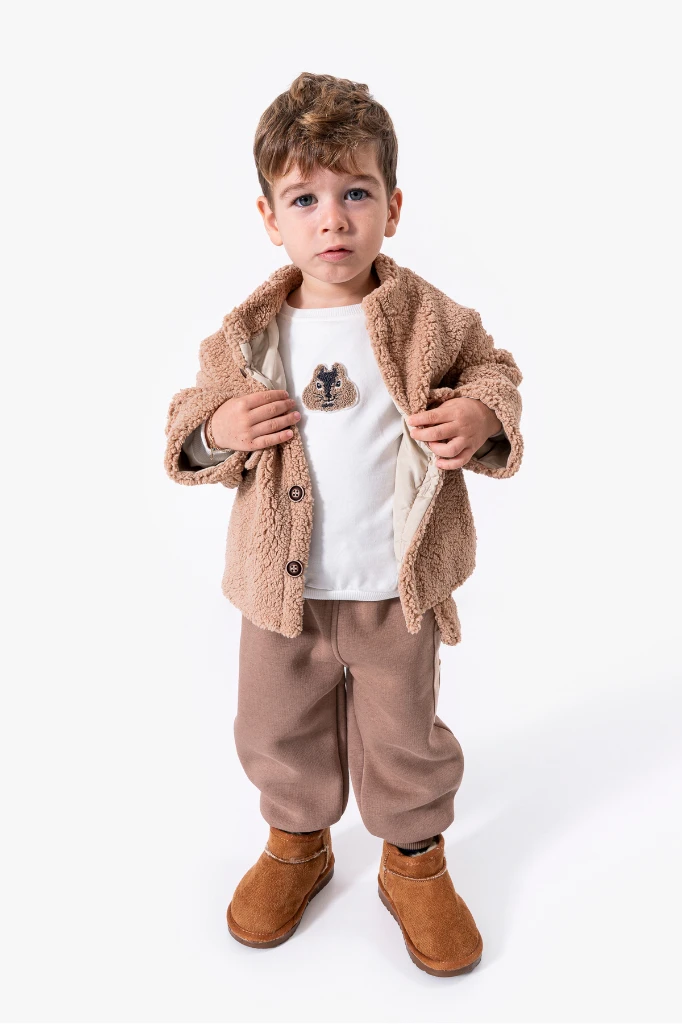 Peluş Mont 3'lü Bebek Takımı 8067 - VİZON