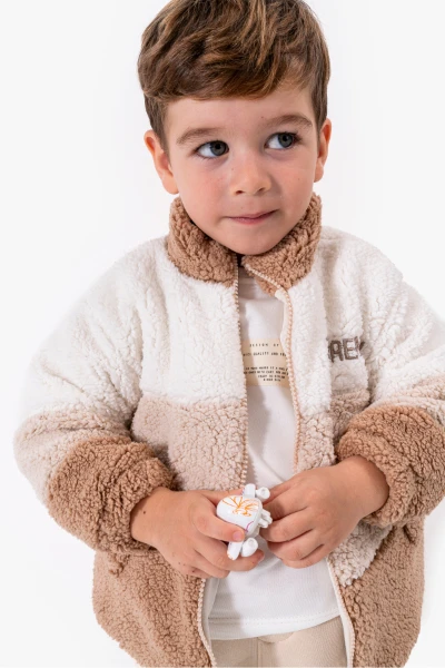 Welsoft Ceketli 3'lü Erkek Bebek Takım 8168 - VİZON