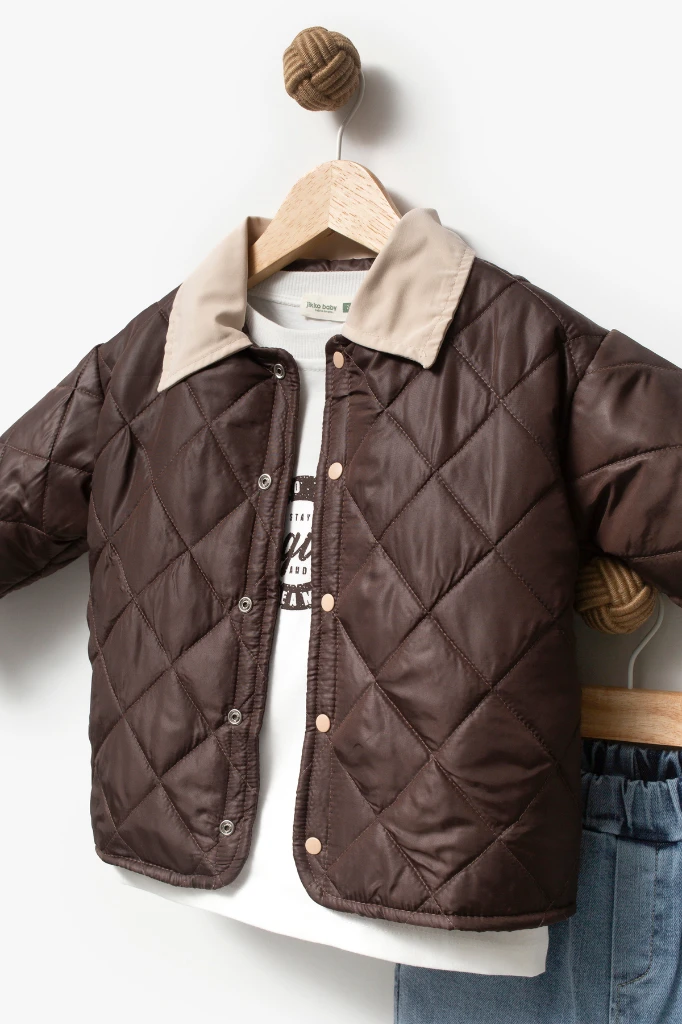 Kapitone Basic Bayramlık 3'lü Erkek Mont Takımı 9082 - KAHVERENGİ