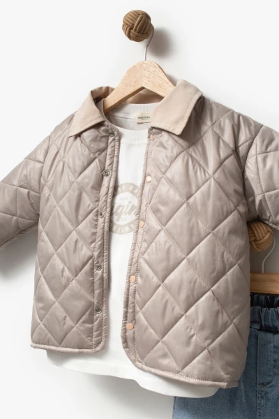 Kapitone Basic Bayramlık 3'lü Erkek Mont Takımı 9082 - GRİ