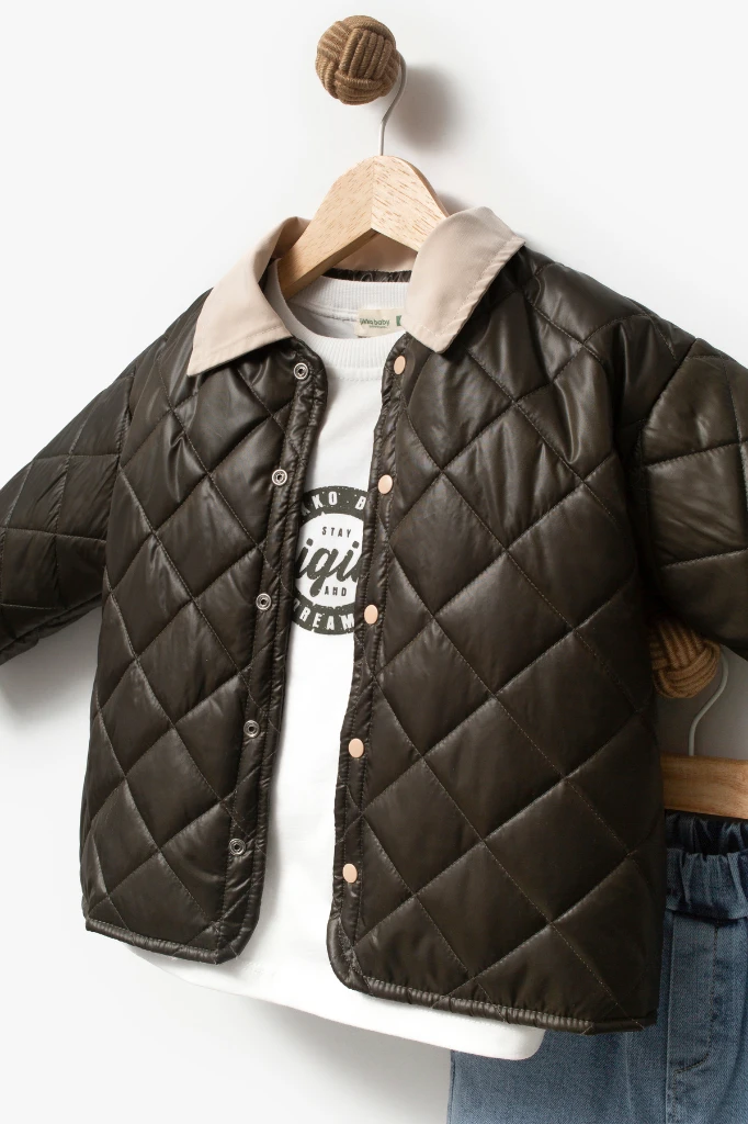 Kapitone Basic Bayramlık 3'lü Erkek Mont Takımı 9082 - HAKİ