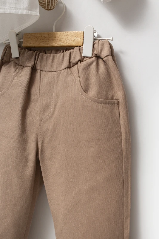 Modern Classic 2'li Bayramlık & Hediyelik Erkek Bebek Takımı 9080 - EKRU