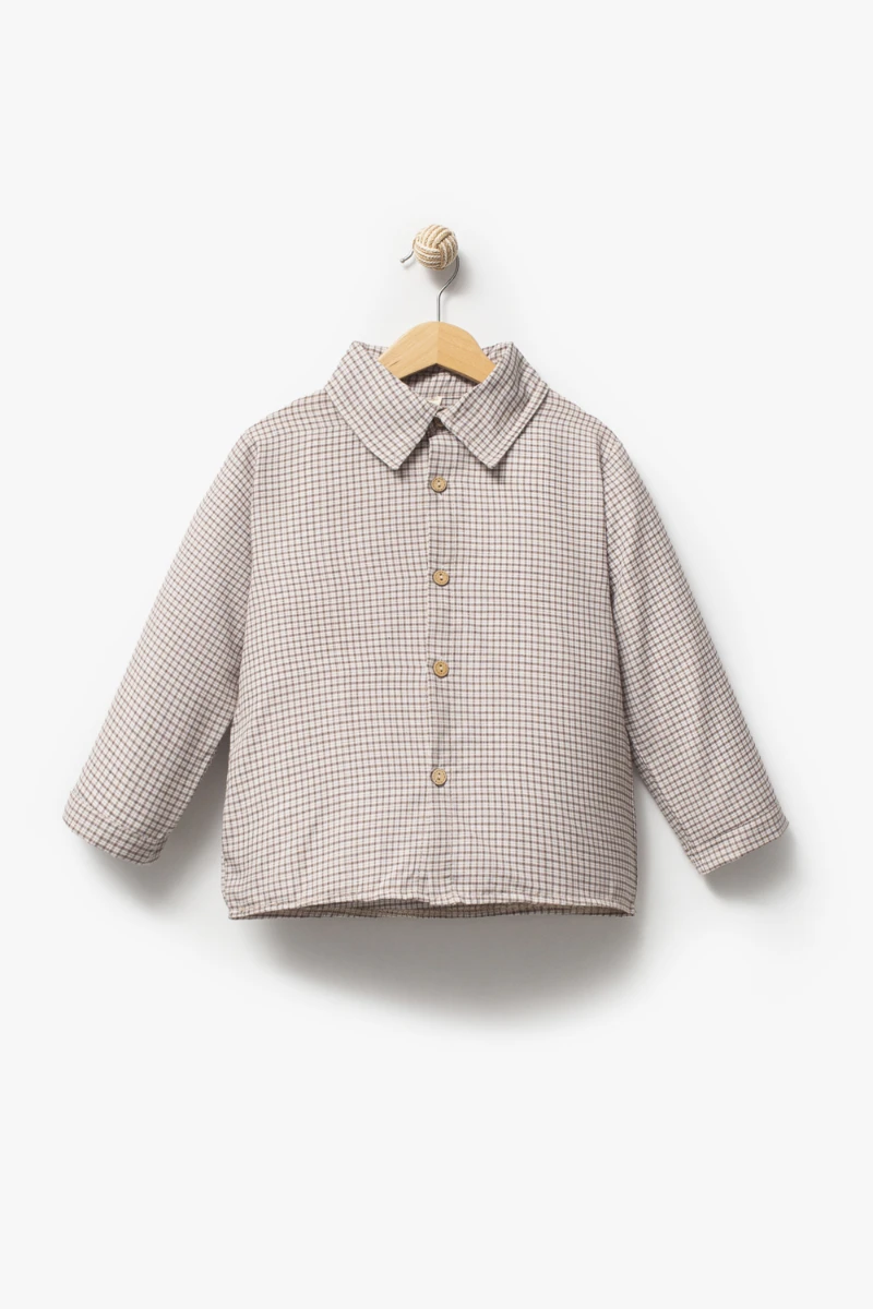 Ekose Gömlekli Yelekli Bayramlık 3'lü Erkek Çocuk Takımı 9081 - KAHVERENGİ