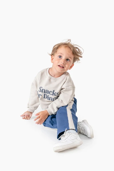 Sweatshirt ve Pantolon İkili Çocuk Kombini 9078 - LACİVERT