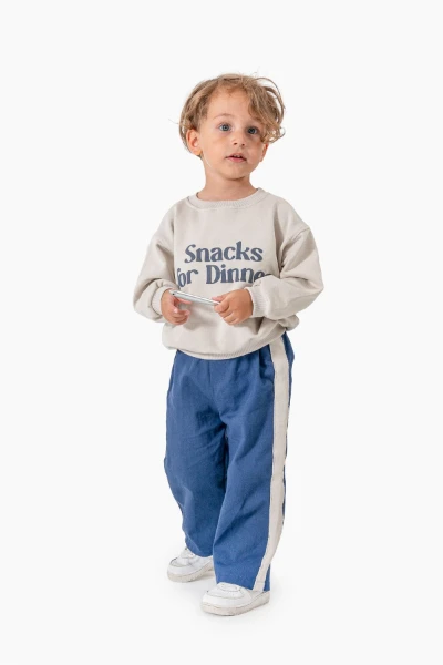 Sweatshirt ve Pantolon İkili Çocuk Kombini 9078 - LACİVERT