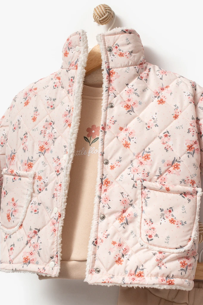 Çiçek Desenli 3’lü Bebek Takım 8170 - SOMON