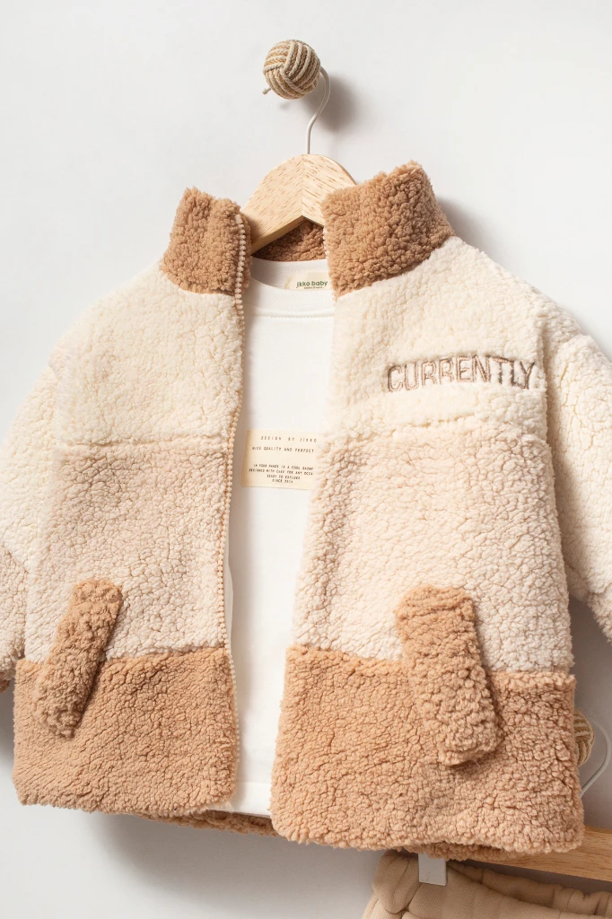 Welsoft Ceketli 3'lü Erkek Bebek Takım 8168 - VİZON