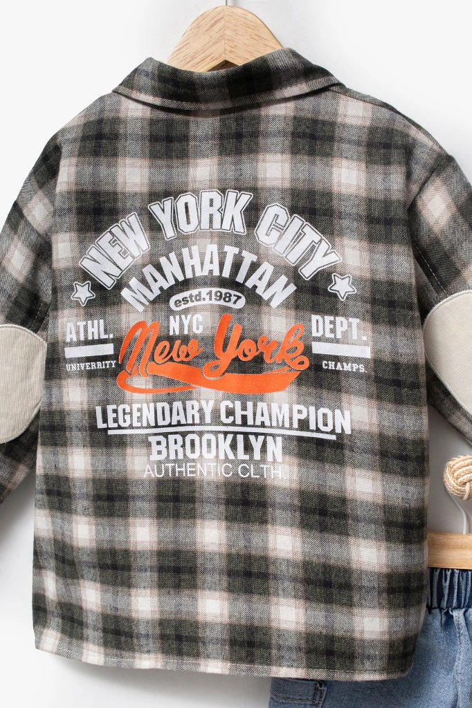 Sırt Baskılı Cep Detaylı 3'lü Erkek Çocuk Takımı 9090 - HAKİ