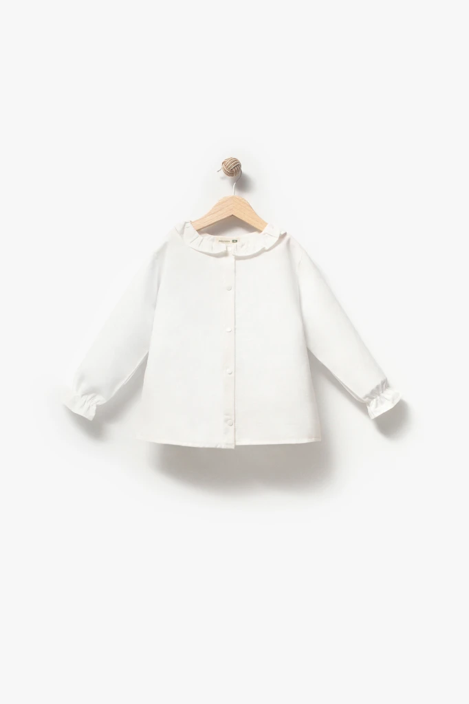 Çiçekli Vintage Tarz & Gömlek Yaka Bayramlık Kız Çocuk Takımı 9094 - VİZON