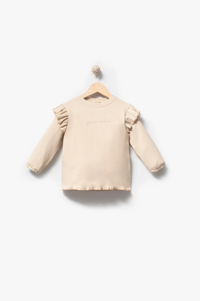 Ekose Etekli Külotlu Çoraplı & Yelekli Bayramlık Kız Bebek 4'lü Takım 9093 - CAMEL