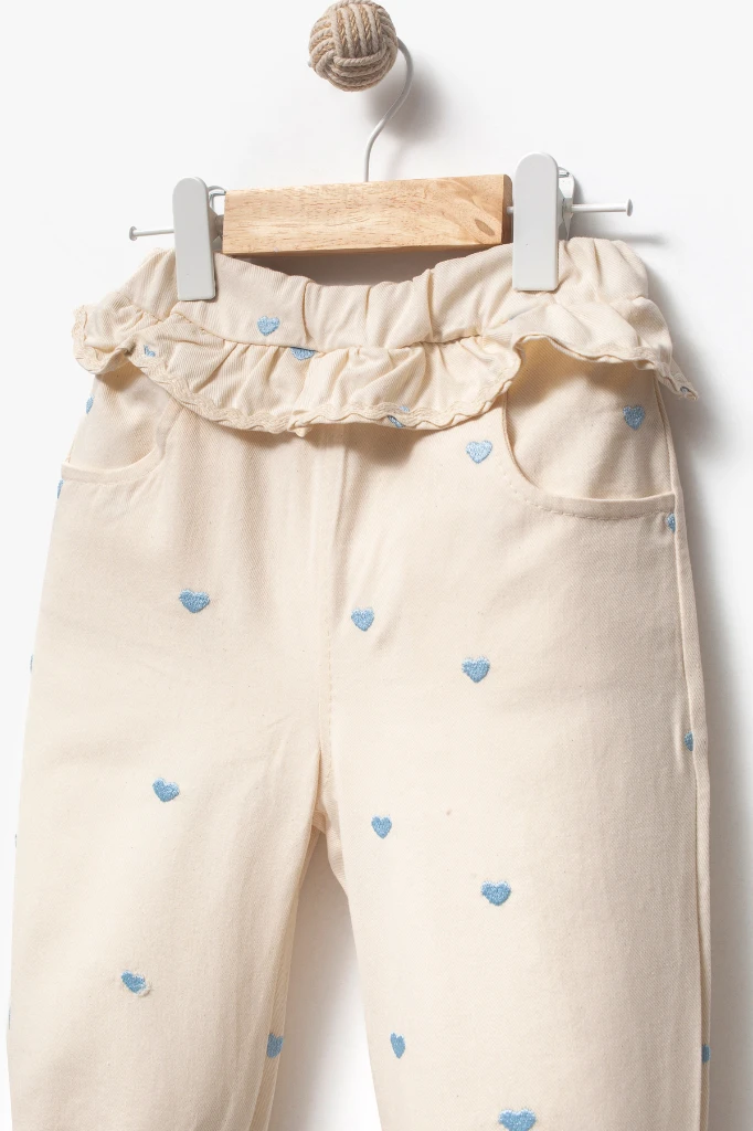 Su Taşı Yaka Detaylı Kız Bebek Alt Üst Takım 9092 - MAVİ