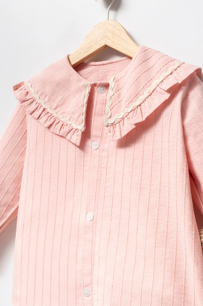 Su Taşı Yaka Detaylı Kız Bebek Alt Üst Takım 9092 - PEMBE