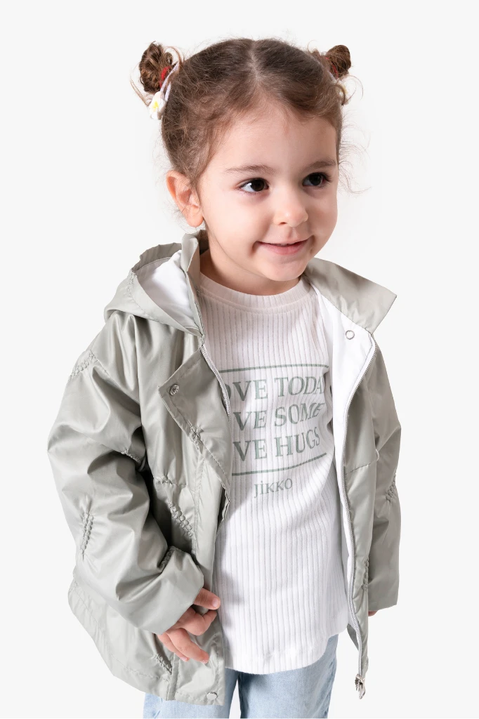 3'lü Kapüşonlu Kız Bebek Mont & Pantolon Bayramlık Takım 9083 - YEŞİL