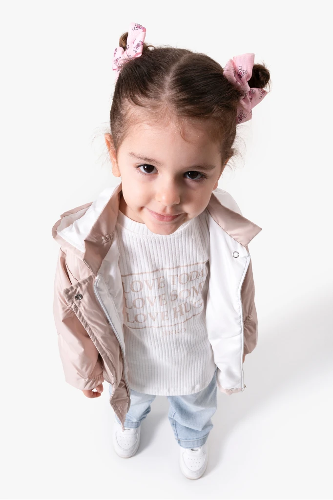 3'lü Kapüşonlu Kız Bebek Mont & Pantolon Bayramlık Takım 9083 - BEJ