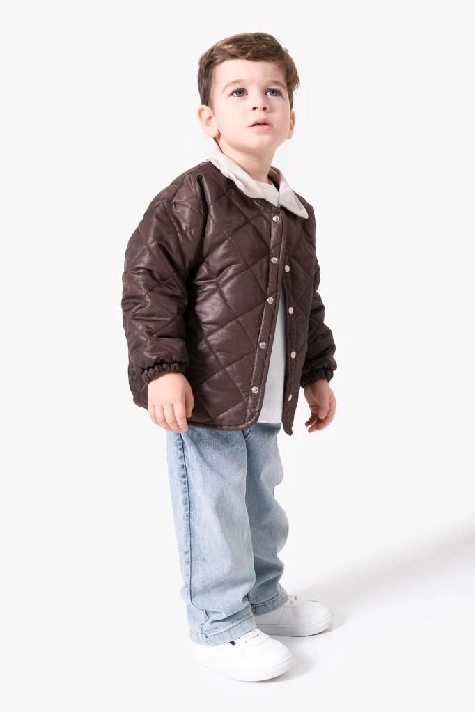 Kapitone Basic Bayramlık 3'lü Erkek Mont Takımı 9082 - KAHVERENGİ