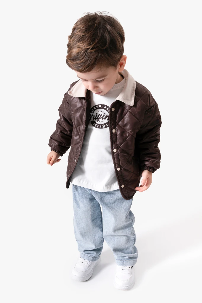 Kapitone Basic Bayramlık 3'lü Erkek Mont Takımı 9082 - KAHVERENGİ