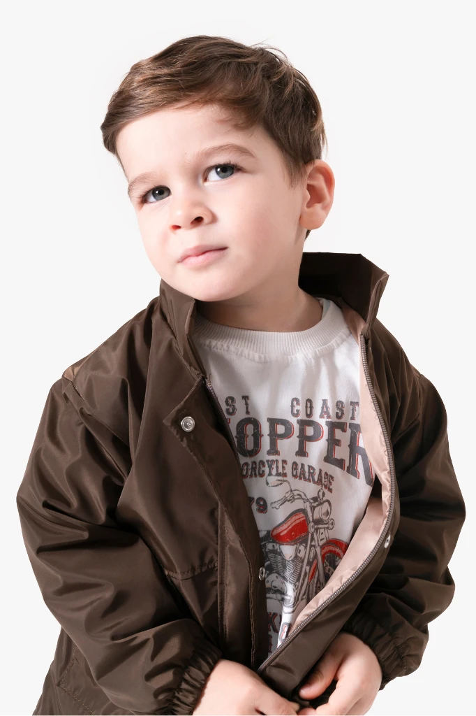 Motor Baskılı Erkek Bebek Günlük 3’lü Set 9087 - KAHVERENGİ