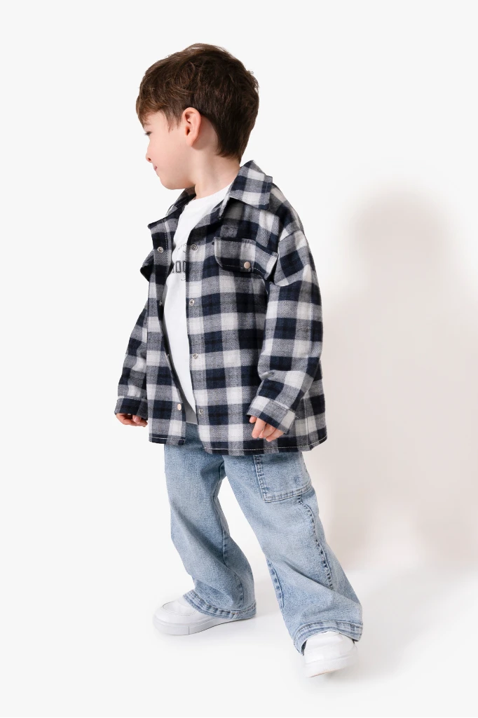 Sırt Baskılı Cep Detaylı 3'lü Erkek Çocuk Takımı 9090 - LACİVERT