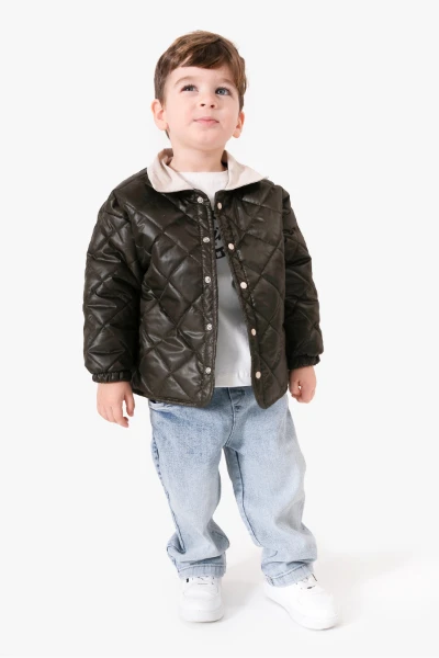 Kapitone Basic Bayramlık 3'lü Erkek Mont Takımı 9082 - HAKİ