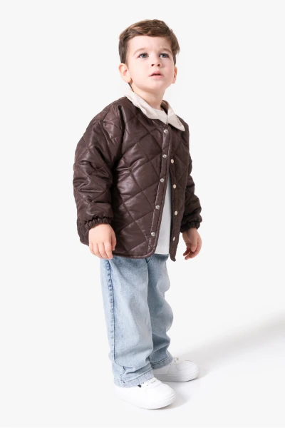 Kapitone Basic Bayramlık 3'lü Erkek Mont Takımı 9082 - KAHVERENGİ