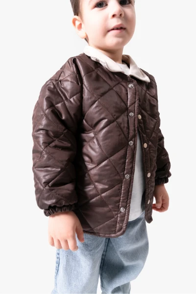 Kapitone Basic Bayramlık 3'lü Erkek Mont Takımı 9082 - KAHVERENGİ