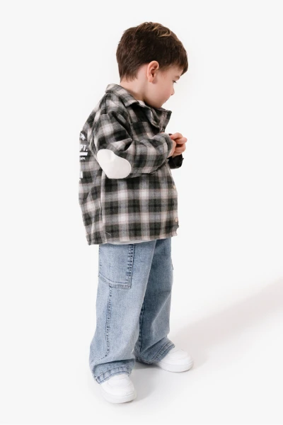 Sırt Baskılı Cep Detaylı 3'lü Erkek Çocuk Takımı 9090 - HAKİ