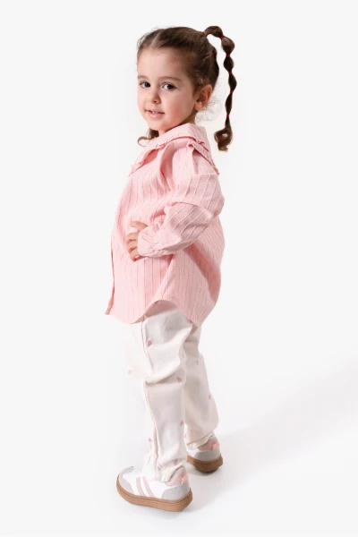 Su Taşı Yaka Detaylı Kız Bebek Alt Üst Takım 9092 - PEMBE