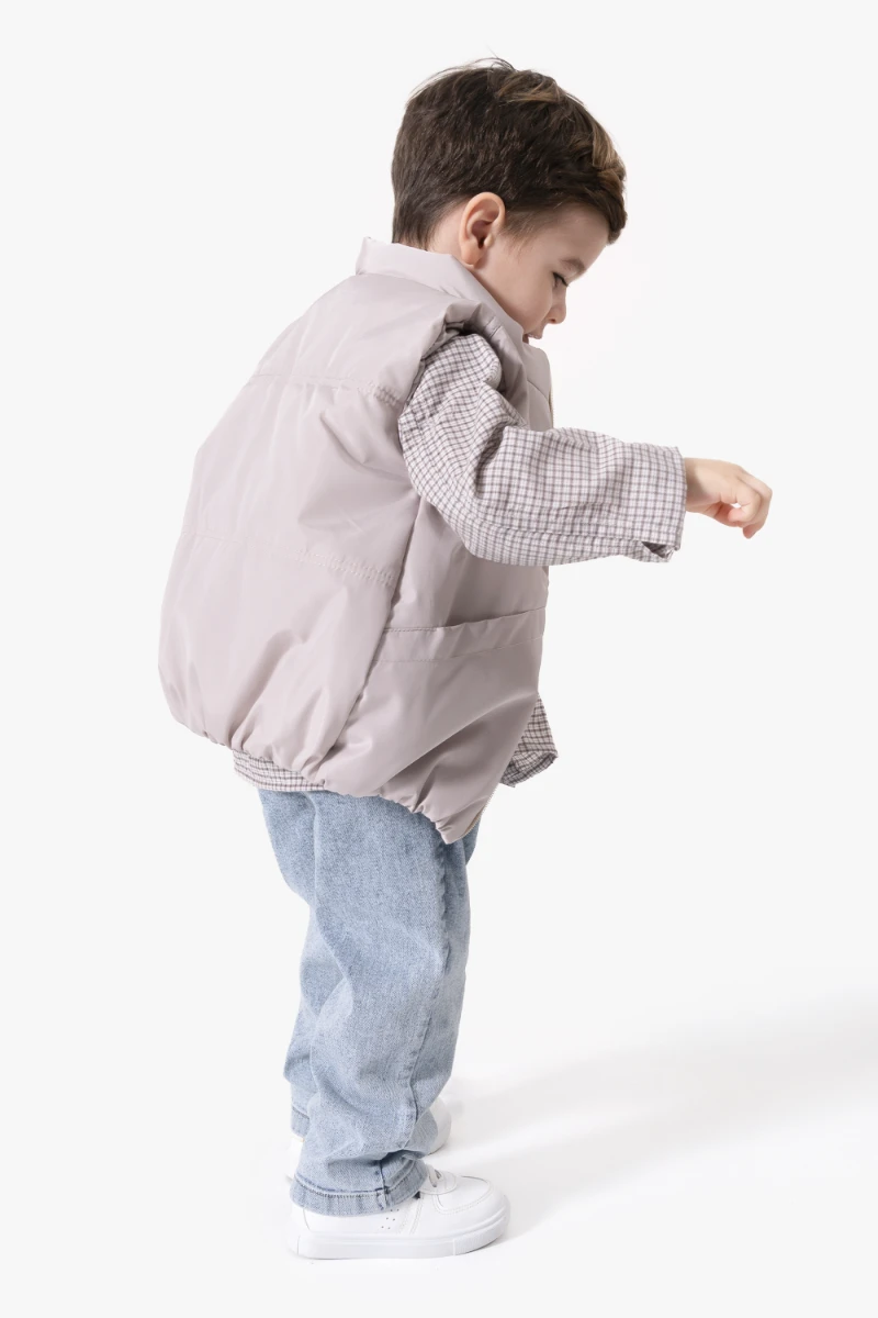 Ekose Gömlekli Yelekli Bayramlık 3'lü Erkek Çocuk Takımı 9081 - GRİ