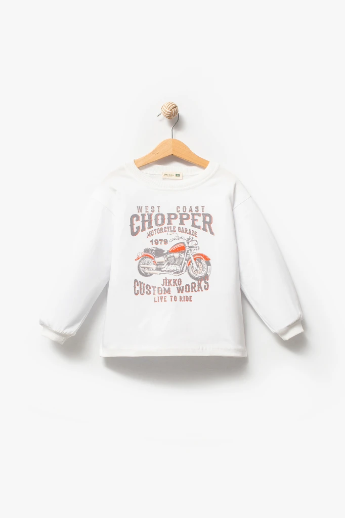 Motor Baskılı Erkek Bebek Günlük 3’lü Set 9087 - KAHVERENGİ