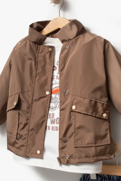 Motor Baskılı Erkek Bebek Günlük 3’lü Set 9087 - VİZON