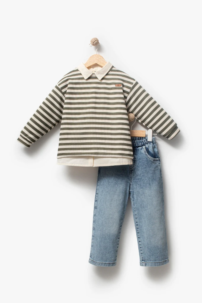 Gömlek Sweat Pantolon Takımı 9071 - HAKİ