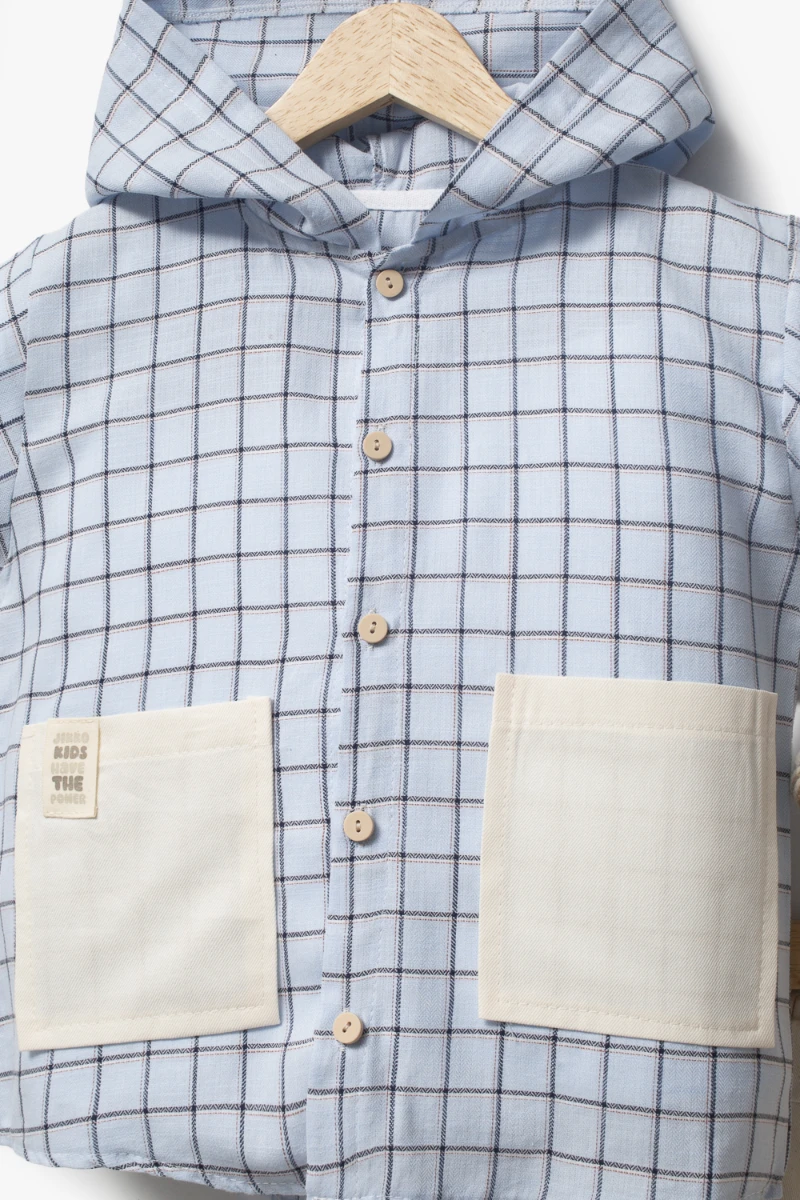 Kapüşonlu Cepli Bebek 2'li Takımı 3700 - MAVİ