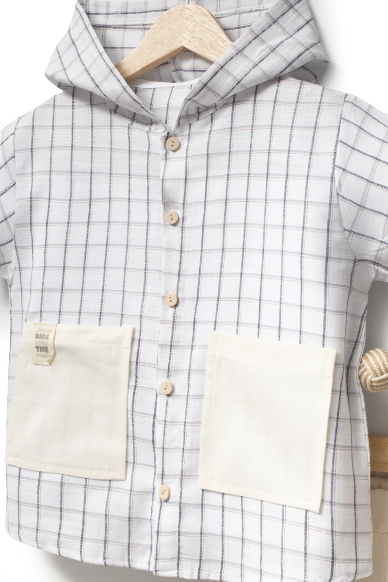 Kapüşonlu Cepli Bebek 2'li Takımı 3700 - BEJ