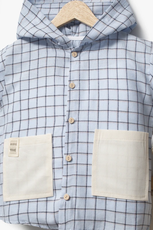 Kapüşonlu Cepli Bebek 2'li Takımı 3700 - MAVİ