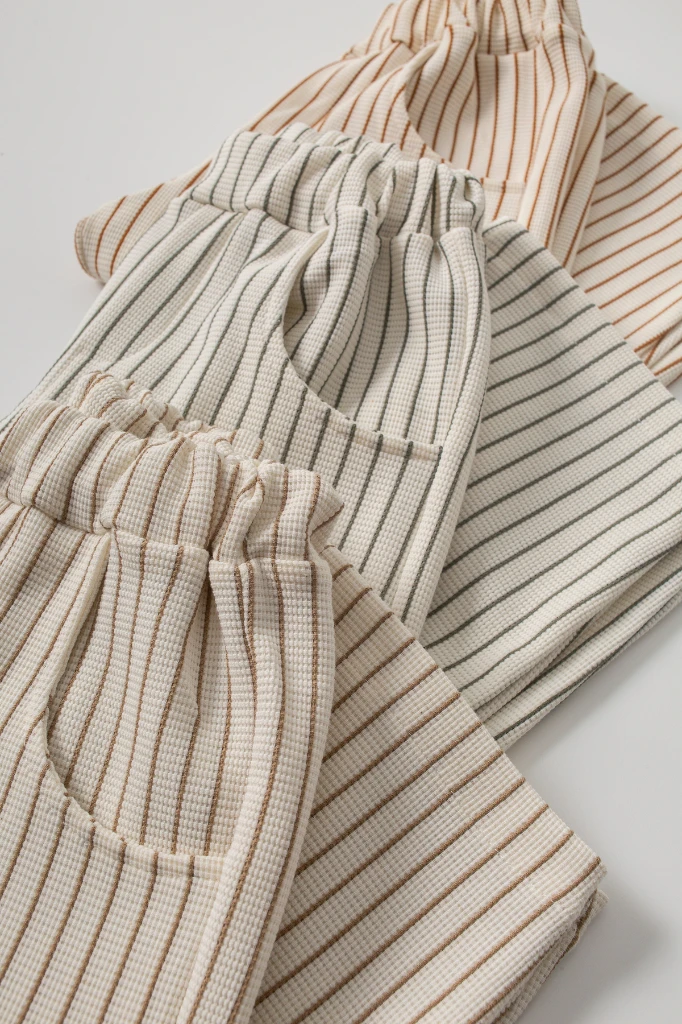 Çizgili Örme 3'lü Pantolon 3710 - ÇOK RENKLİ