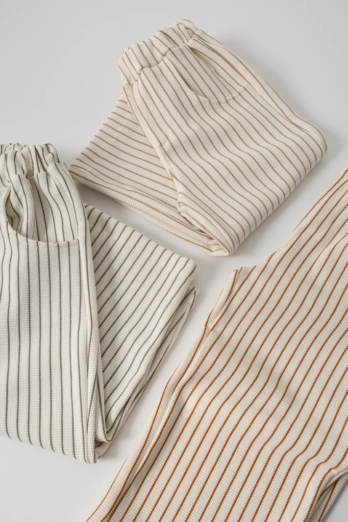 Çizgili Örme 3'lü Pantolon 3710 - ÇOK RENKLİ