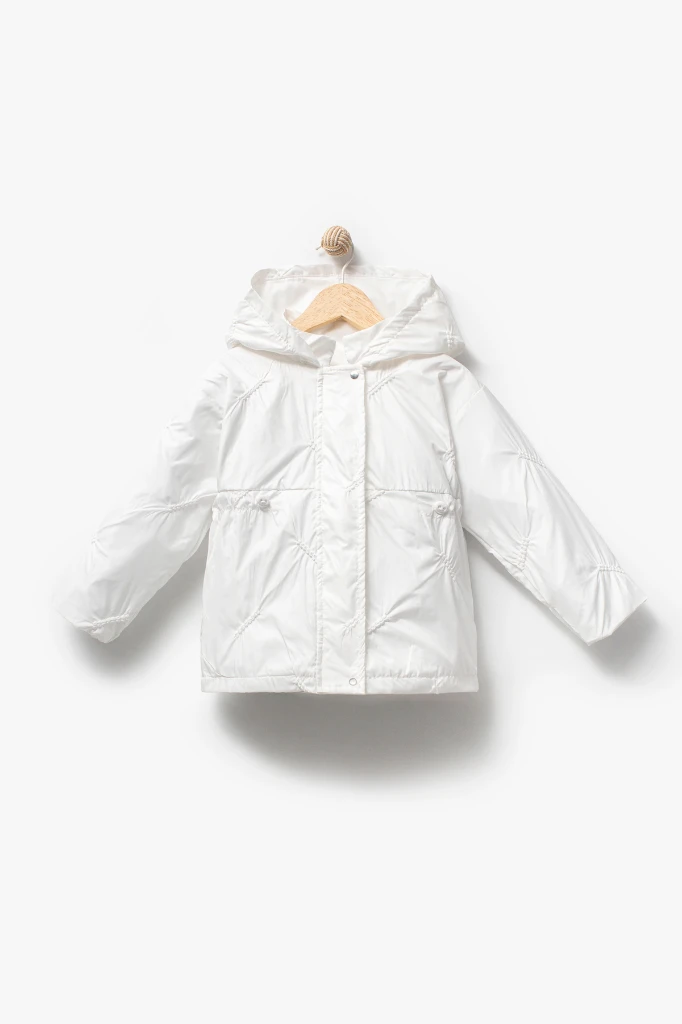 Kız Çocuk Kapüşonlu Yağmurluk 2000 - BEYAZ