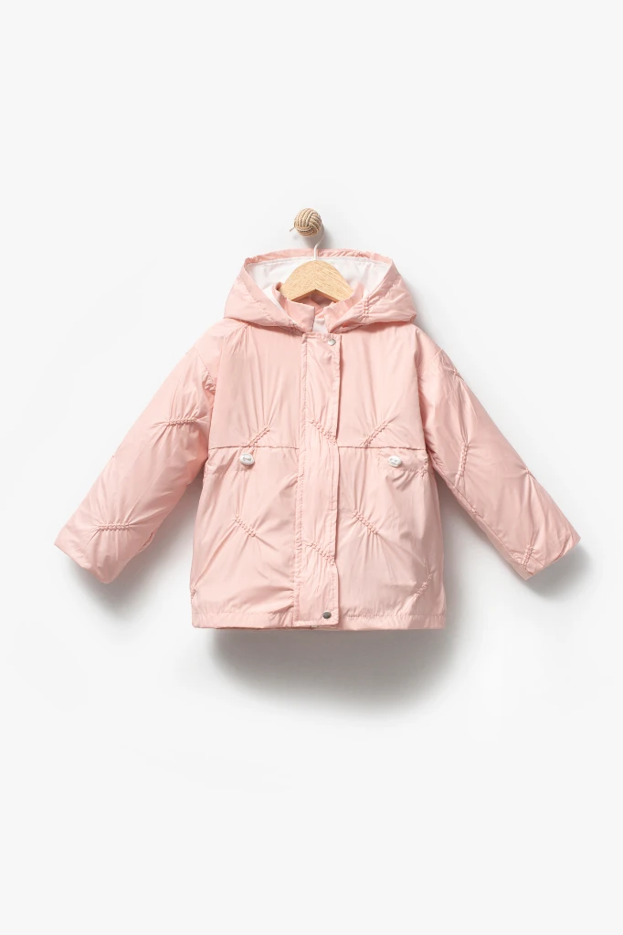 Kız Çocuk Kapüşonlu Yağmurluk 2000 - PEMBE