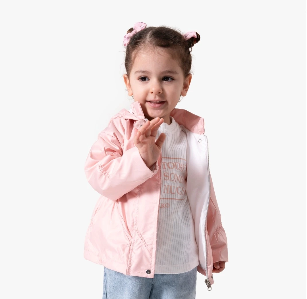 Kız Çocuk Kapüşonlu Yağmurluk 2000 - PEMBE