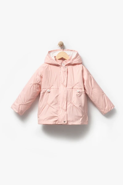 Kız Çocuk Kapüşonlu Yağmurluk 2000 - PEMBE
