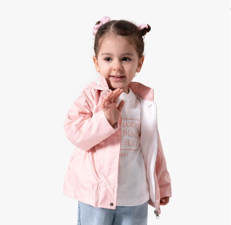 Kız Çocuk Kapüşonlu Yağmurluk 2000 - PEMBE