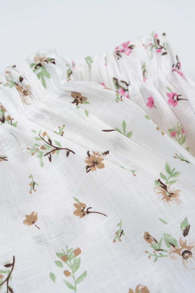 Kız Çocuk Çiçek Desenli Yazlık Şalvar Pantolon 2002 - ÇOK RENKLİ